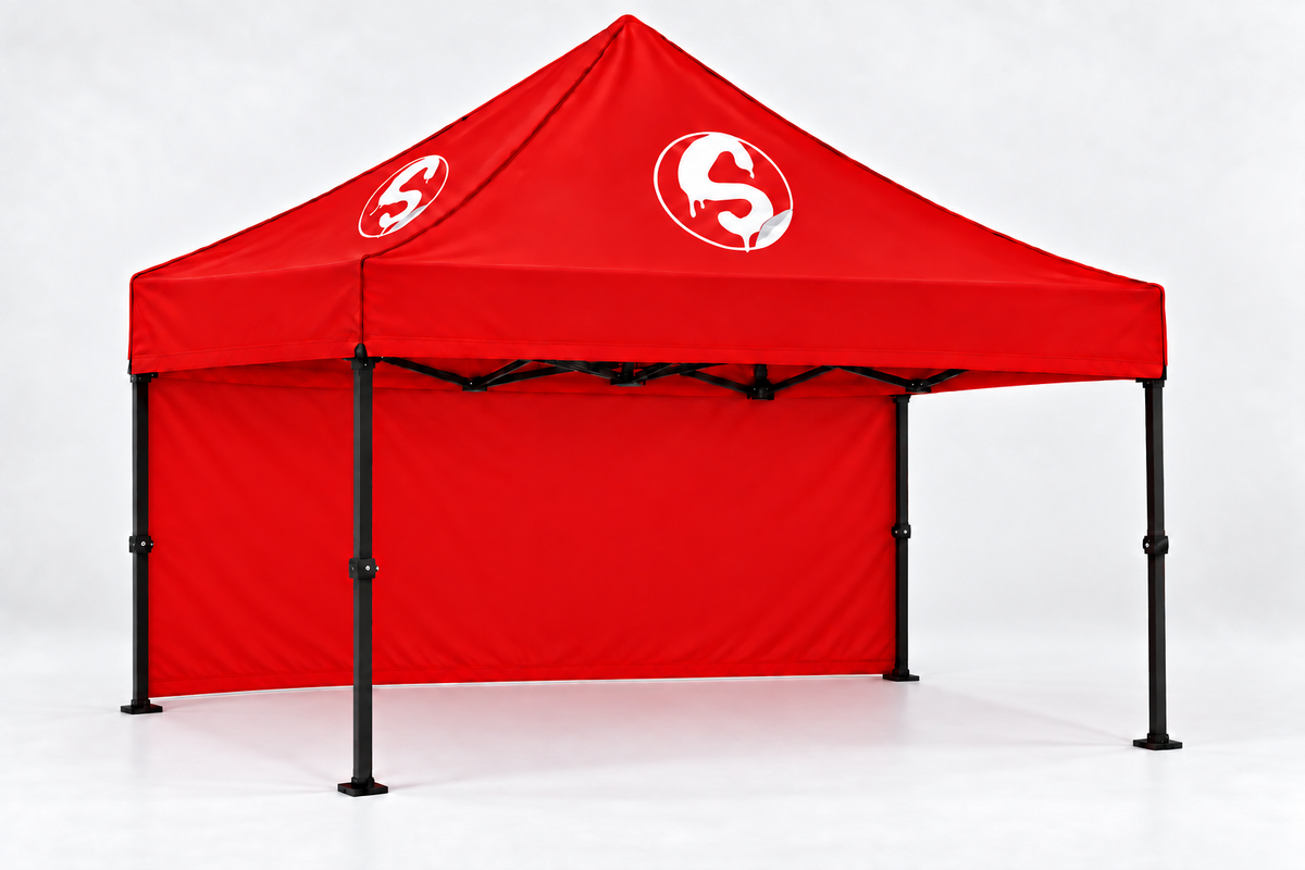 Red 10x10 tent back walls