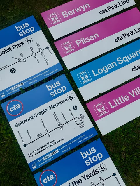 Custom transit-inspired printed signage by Stickerz