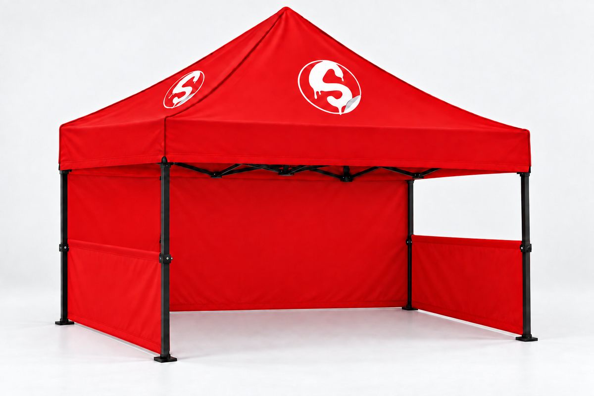 Red 10x10 tent both walls