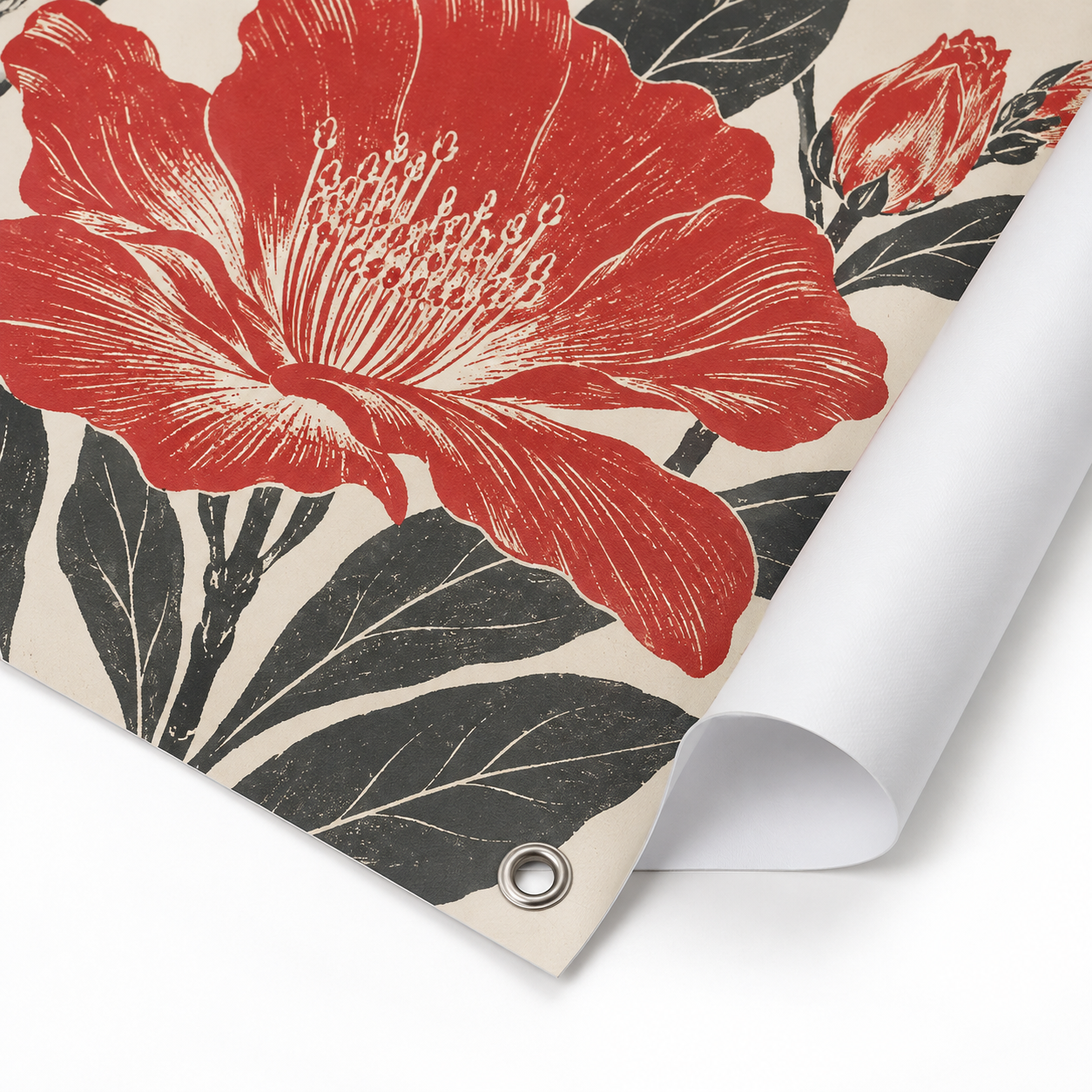 Smooth indoor banner — Finish & edge detail